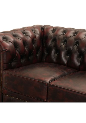 HAGA Liverpool 2-sits Chesterfield Soffa - Oxblodsl�der