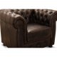 HAGA Liverpool Chesterfield-Sessel - braunes Leder