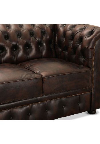 Liverpool 3 seter chesterfield sofa - brun