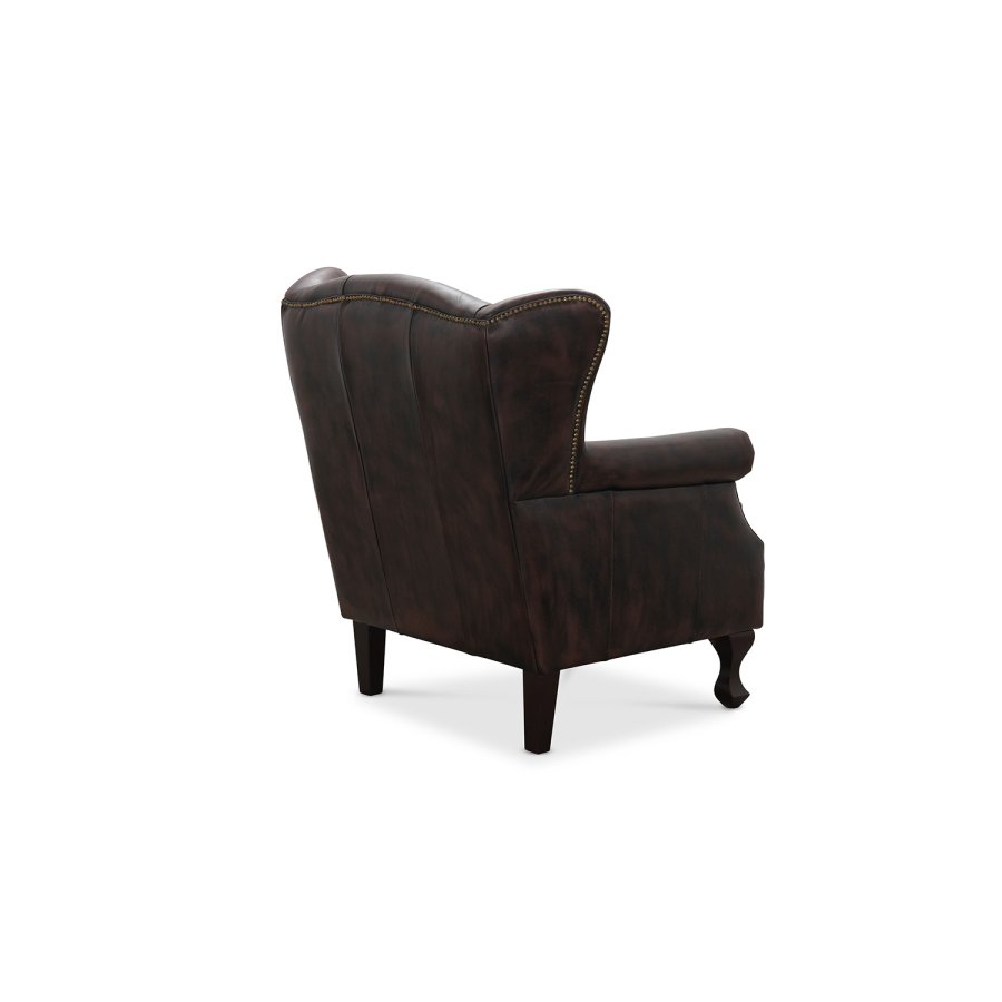 HAGA Aberdeen chesterfield lenestol - brunt skinn