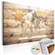 ARTGEIST The World at Your Fingertips verdenskort billede - multifarvet print p� kork (40x60)