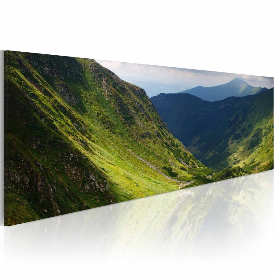 ARTGEIST In the valley of the mountain bild - flerfrgad canvastavla (40x120)