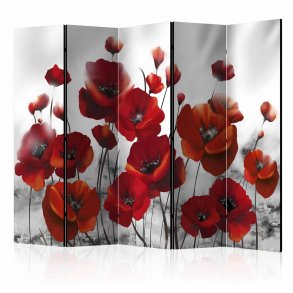 ARTGEIST Poppies in the Moonlight II rumdeler - grå/rød/orange print (172x225)