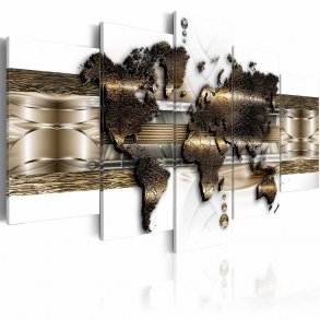 ARTGEIST Metalic World billede - hvid, guld, bronze print, 2 størrelser
