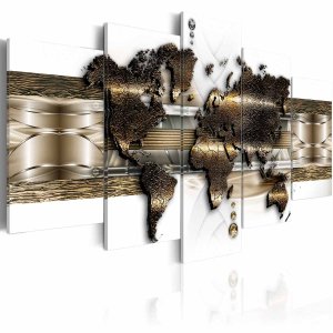 ARTGEIST Metalic World billede - hvid, guld, bronze print, 2 strrelser