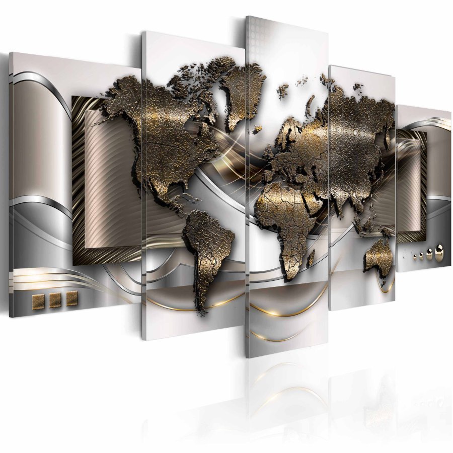 ARTGEIST World breeze billede - guld/s�lv/bronze print, 2 st�rrelser