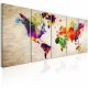 ARTGEIST Verdenskort Painted World billede - multifarvet print, 5-delt - Flere st�rrelser
