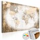 ARTGEIST Enclave of the World verdenskartbilde - hvit/brunt trykk p� kork (80x120)
