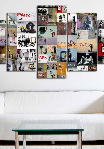 ARTGEIST Art of Collage Banksy IV billede - multifarvet print, 2 strrelser