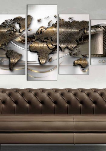 ARTGEIST World breeze billede - guld/s�lv/bronze print, 2 st�rrelser