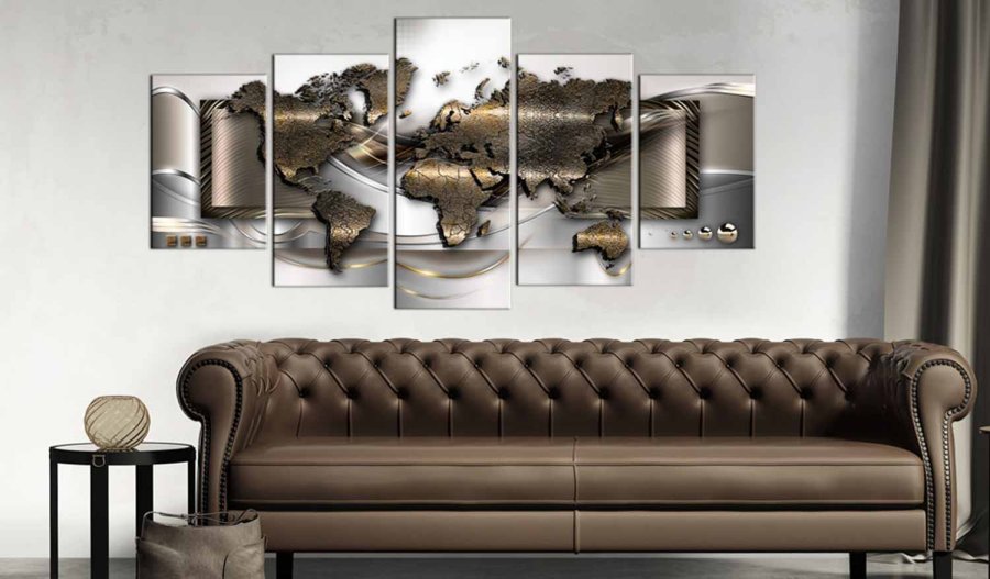 ARTGEIST World breeze billede - guld/s�lv/bronze print, 2 st�rrelser