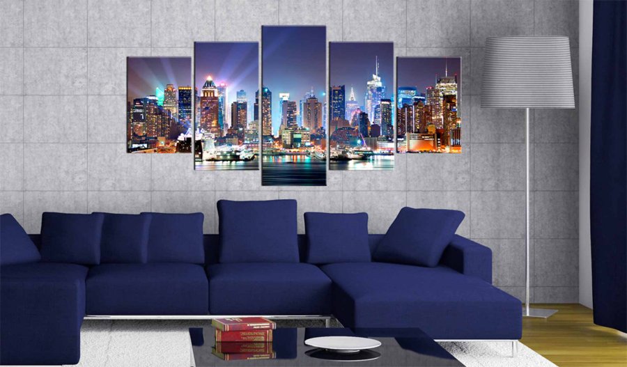 ARTGEIST Die Stadt im Scheinwerferlicht, verschwommenes Bild - mehrfarbiger Druck, 2 Gren