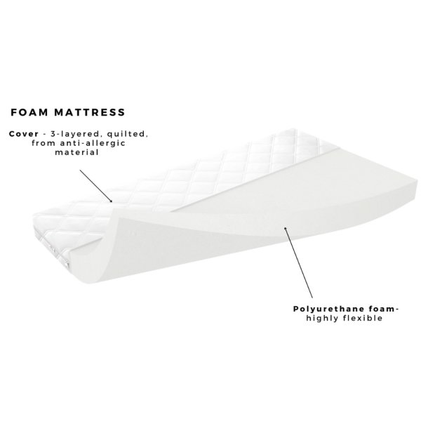 Babydreams juniorseng med hest, m. madras, sengehest og skuffe - hvid laminat (140x70)