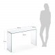 KAVE HOME Burano konsollbord, rektangulrt - klart glass (125x40)