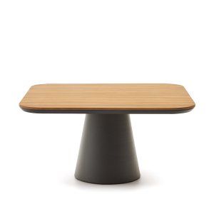 KAVE HOME Tudons havebord, kvadratisk - teaktr og gr aluminium (148x148)