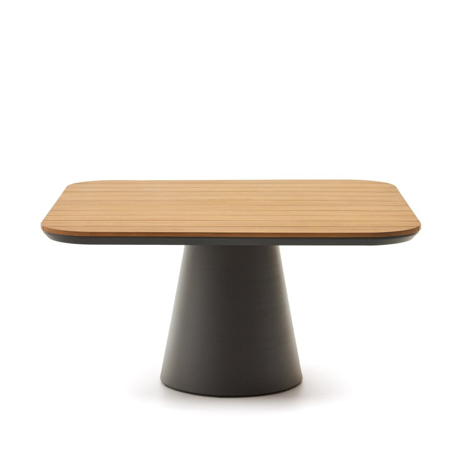 KAVE HOME Tudon hagebord, firkantet - teak og gr aluminium (148x148)