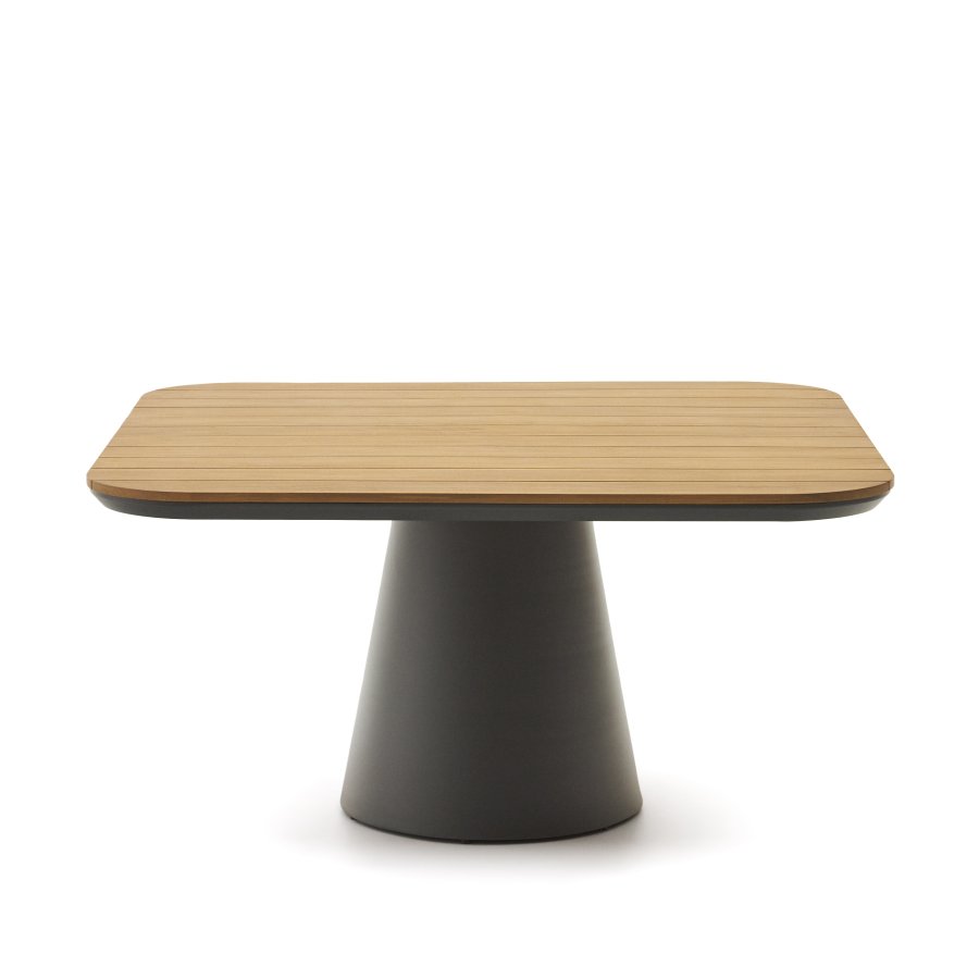 KAVE HOME Tudon hagebord, firkantet - teak og gr aluminium (148x148)