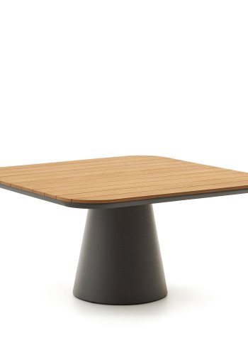 KAVE HOME Tudon hagebord, firkantet - teak og gr aluminium (148x148)