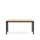KAVE HOME Bona hagebord, rektangulrt - naturlig teak og sort aluminium (160x90)