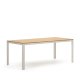 KAVE HOME Bona hagebord, rektangulrt - naturlig teak og hvit aluminium (200x100)
