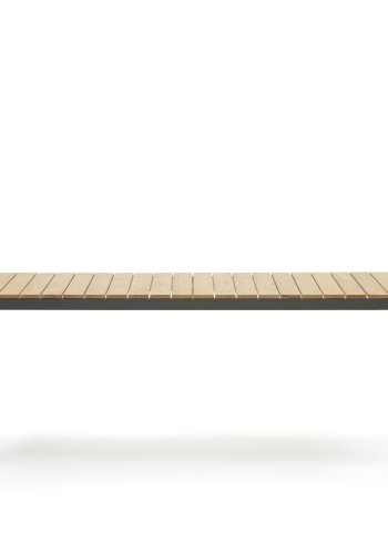 KAVE HOME Bona hagebord, rektangulrt - naturlig teak og svart aluminium (200x100)