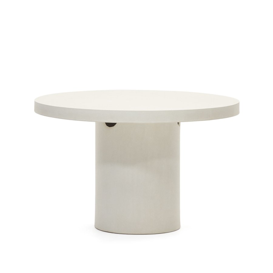 KAVE HOME Aiguablava spisebord, rundt - hvit sement (120)