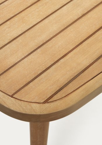 KAVE HOME Messet hagebord, rektangulrt - naturlig eukalyptustre (220x100)