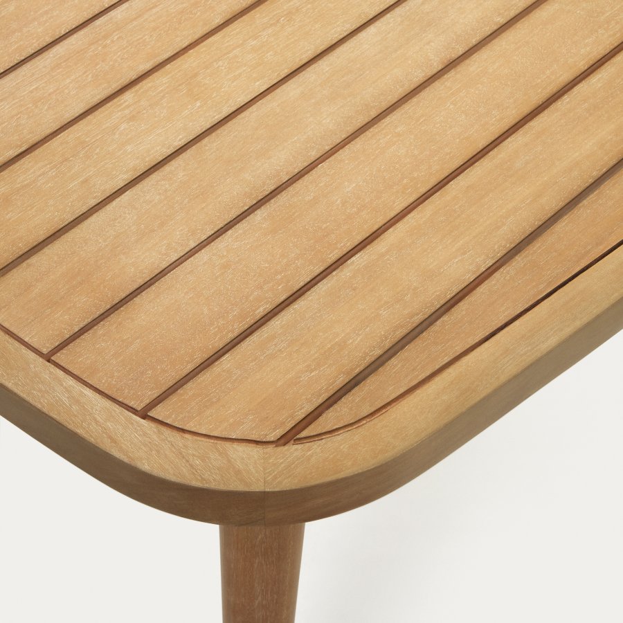 KAVE HOME Messet hagebord, rektangulrt - naturlig eukalyptustre (220x100)