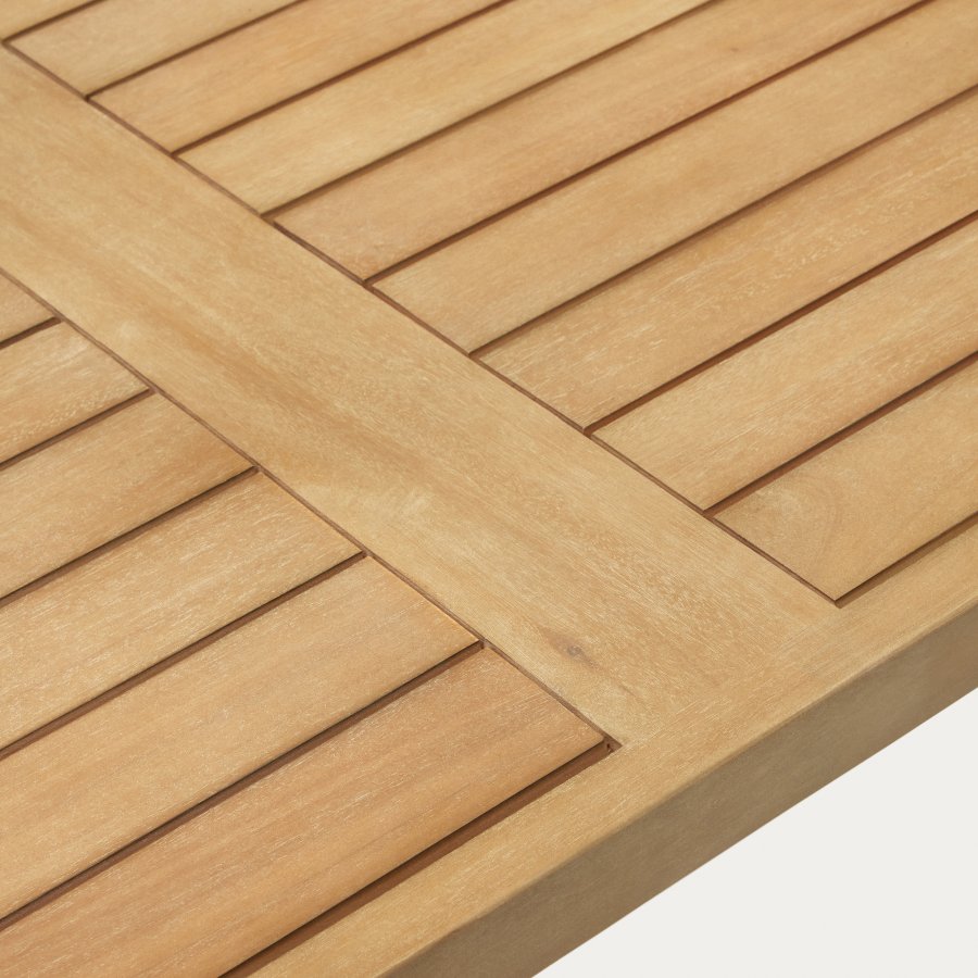 KAVE HOME Messet hagebord, rektangulrt - naturlig eukalyptustre (220x100)