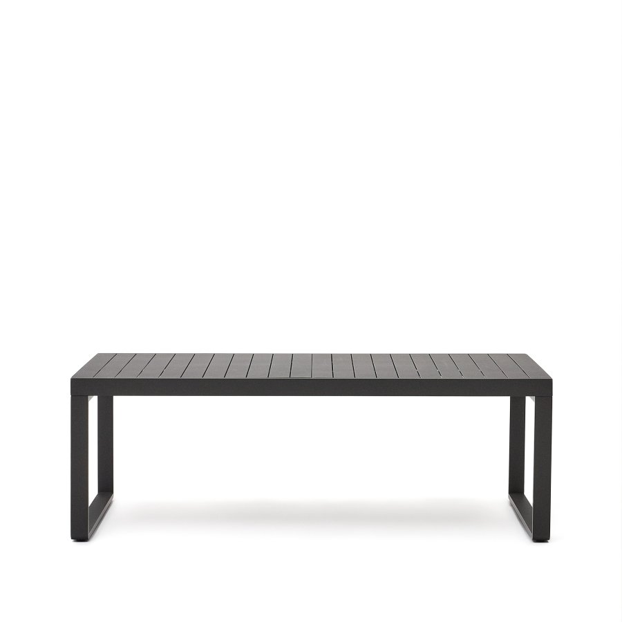 KAVE HOME Galdana hagebord, med uttrekk - mrkegr aluminium (220(340)x100)