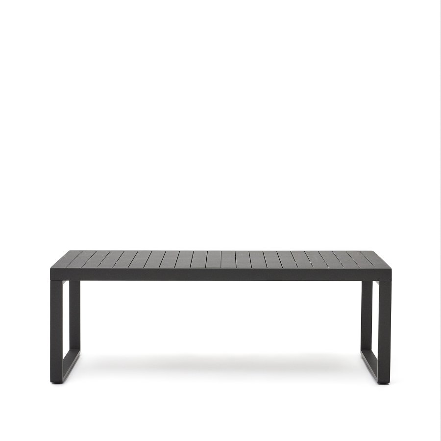 KAVE HOME Galdana hagebord, med uttrekk - mrkegr aluminium (220(340)x100)