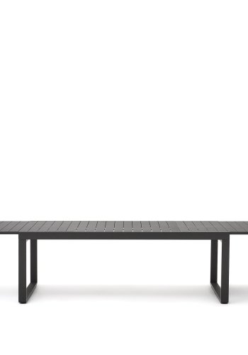 KAVE HOME Galdana hagebord, med uttrekk - mrkegr aluminium (220(340)x100)