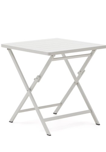 KAVE HOME Torreta hagebord, firkantet, sammenleggbart - hvit aluminium (70x70)
