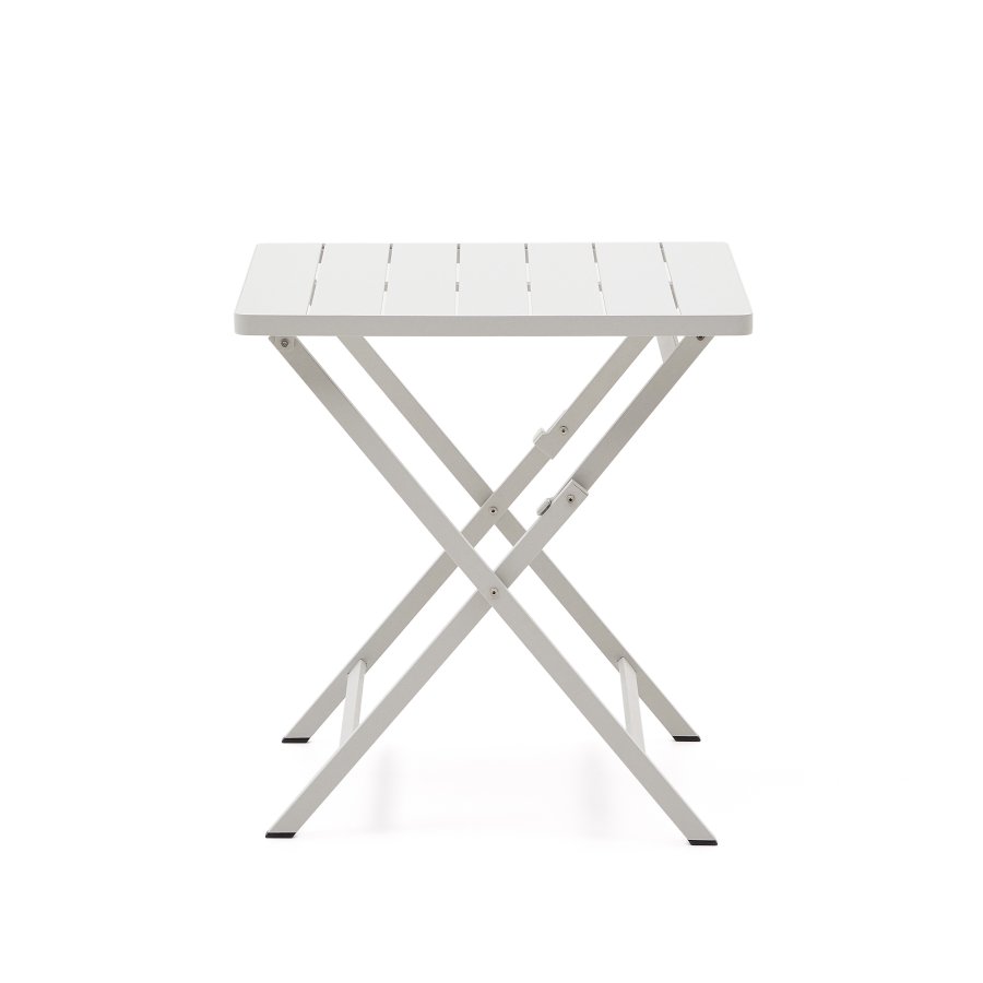 KAVE HOME Torreta hagebord, firkantet, sammenleggbart - hvit aluminium (70x70)