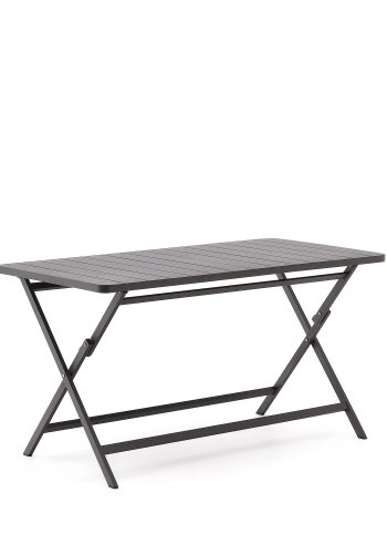 KAVE HOME Torreta hagebord, rektangulrt, sammenleggbart - mrkegr aluminium (140x70)