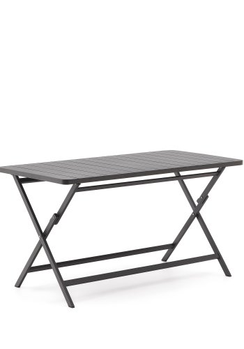 KAVE HOME Torreta hagebord, rektangulrt, sammenleggbart - mrkegr aluminium (140x70)