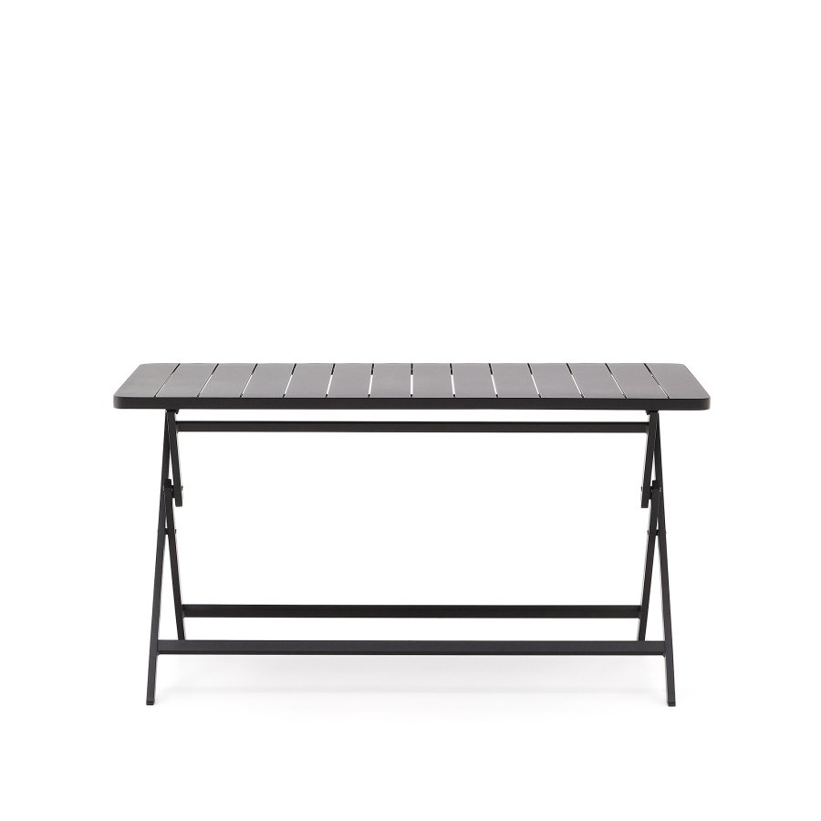 KAVE HOME Torreta hagebord, rektangulrt, sammenleggbart - mrkegr aluminium (140x70)