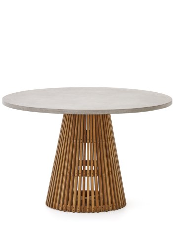 KAVE HOME Alcaufar hagebord, rundt - gr sement og teak (120)
