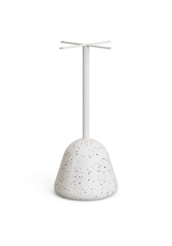 KAVE HOME Saura hyt barbord i hvit terrazzo med hvit terrazzoplate, 99 x 70 x 70 cm