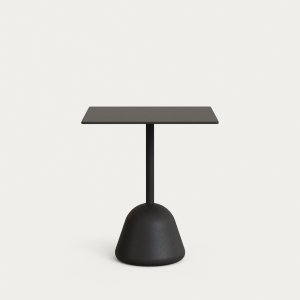 KAVE HOME Tiaret havebord, kvadratisk - sort hjtrykslaminat og sort cement (68x68x73)