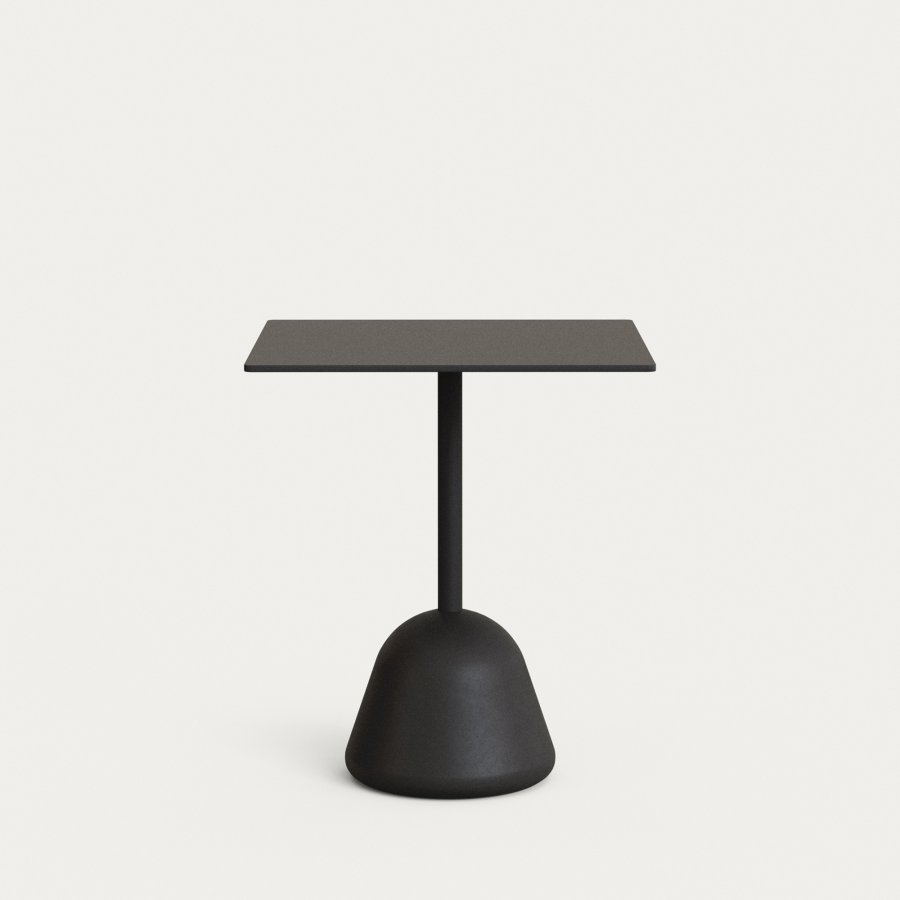 KAVE HOME Tiaret-bord med svart topp og svart sementbase 68x73 cm