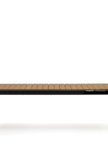 KAVE HOME Canyelle hagebord, med tilleggsplate - brun polywood og matt sort aluminium (180(240)x100)
