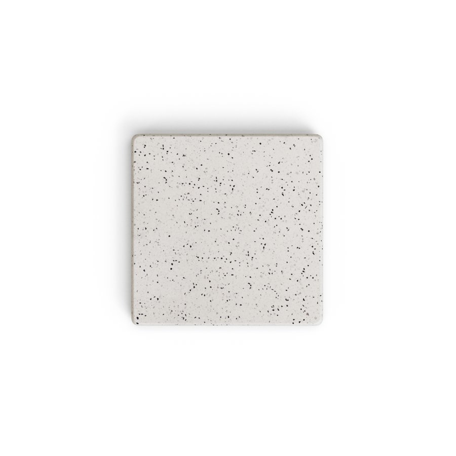 KAVE HOME Saura salongbord i hvit terrazzo med hvit terrazzoplate 32 x 48 x 48
