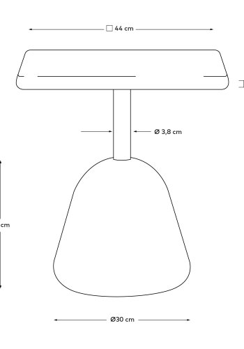 KAVE HOME Saura salongbord med hvit terrazzoplate og hvit terrazzobase 44x44x48cm