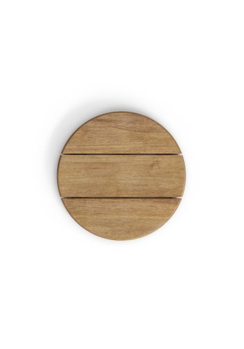 KAVE HOME Saura salongbord i svart metall med naturlig akasieplate, 45 x 43 cm FSC 100%