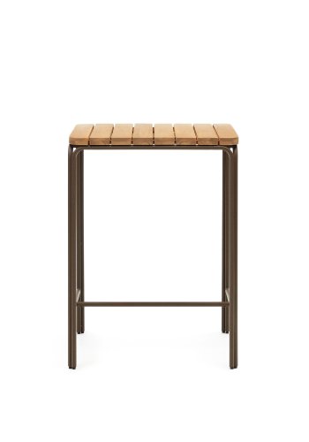 KAVE HOME Salguer utendrs barbord, firkantet - naturlig akasietre og brunt stl (70x70)