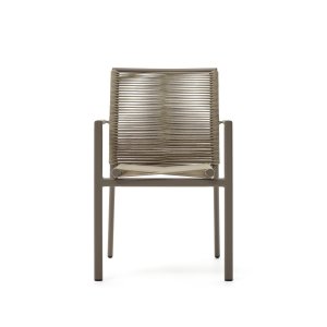 KAVE HOME Culip havestol, m. armln - beige reb og brun aluminium