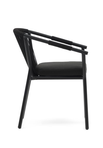 KAVE HOME Xelida hagestol, med sort stoffpute - svart tau og sort aluminium