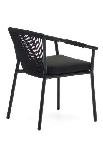 KAVE HOME Xelida hagestol, med sort stoffpute - svart tau og sort aluminium