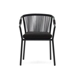 KAVE HOME Xelida havestol, m. sort stofhynde - sort reb og sort aluminium